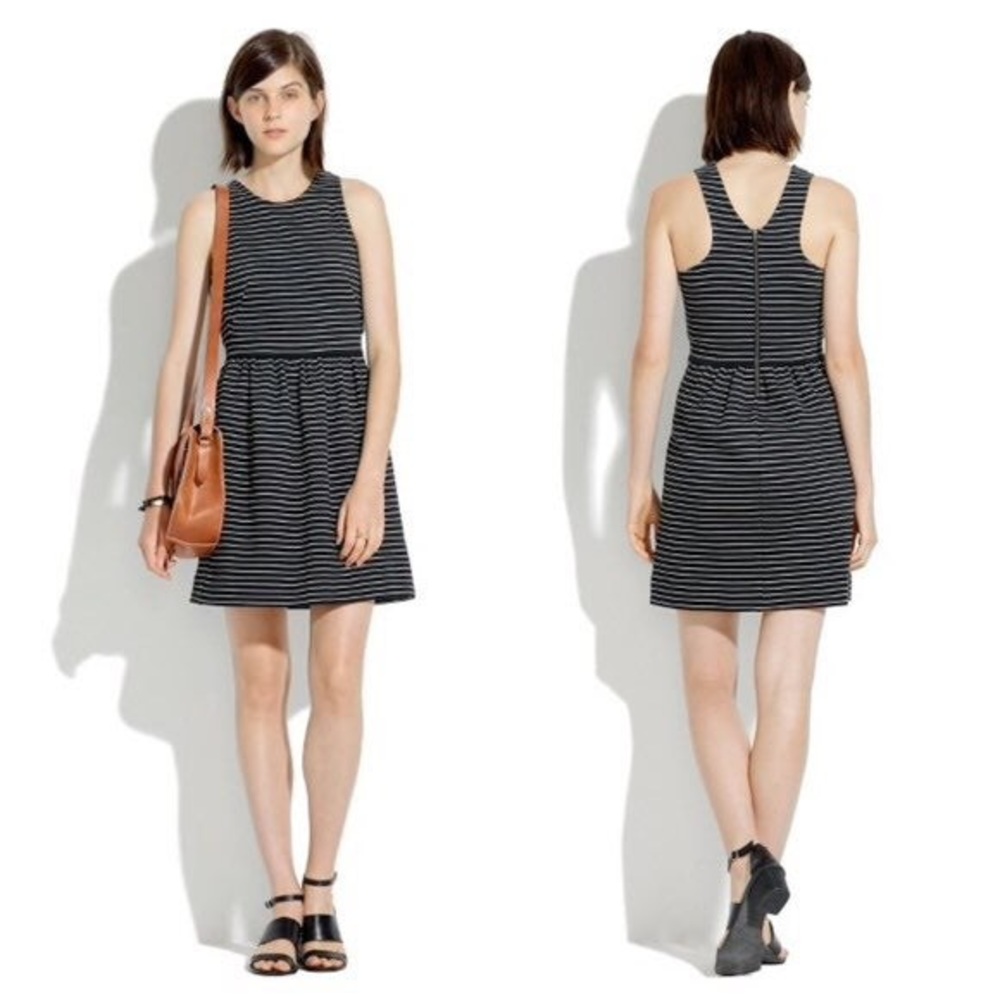 Madewell Black White Stripe Pierside Dress